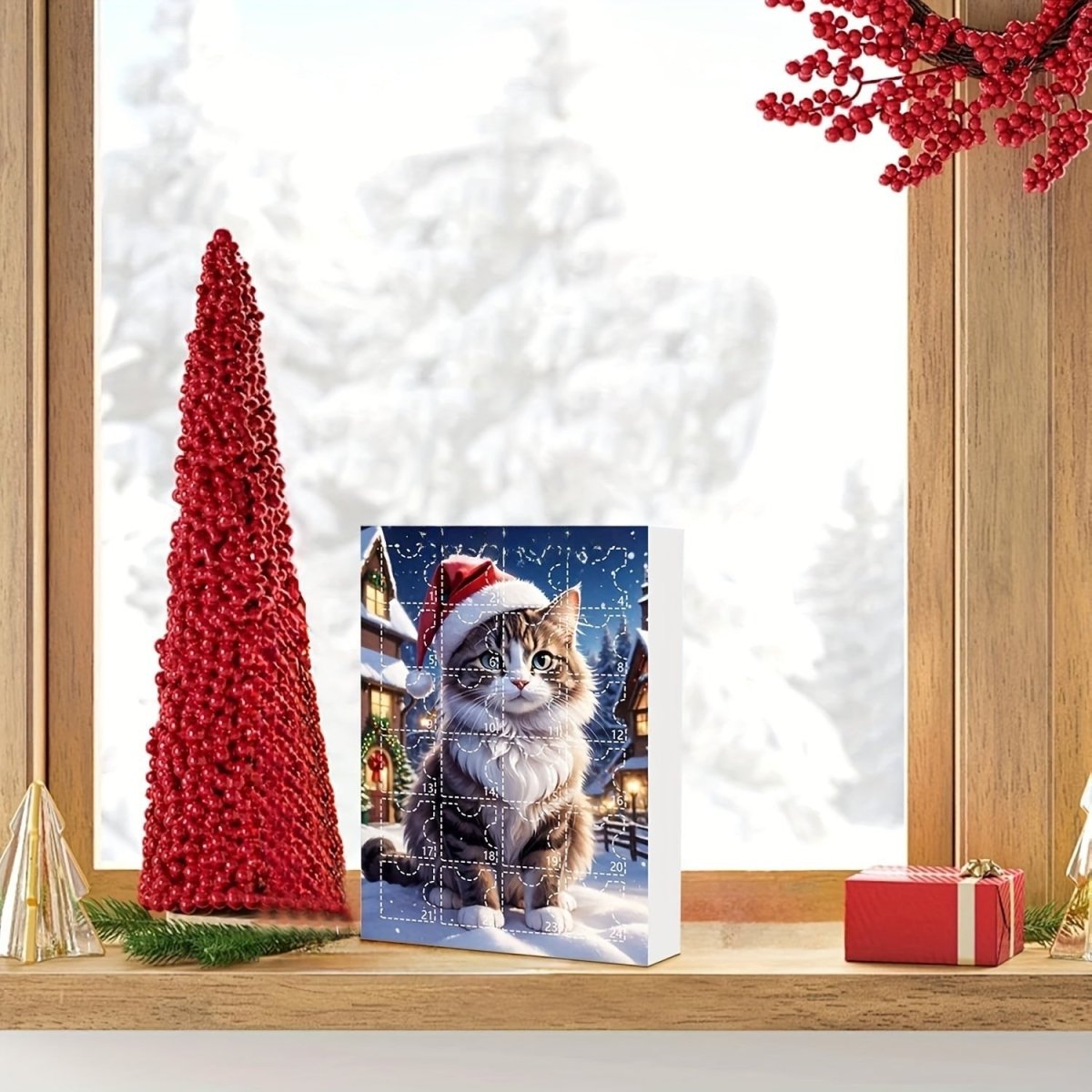 Vintage-Katzen-Adventskalender – 24-tägiger Weihnachts-Countdown mit Acryl-Ornamenten 6