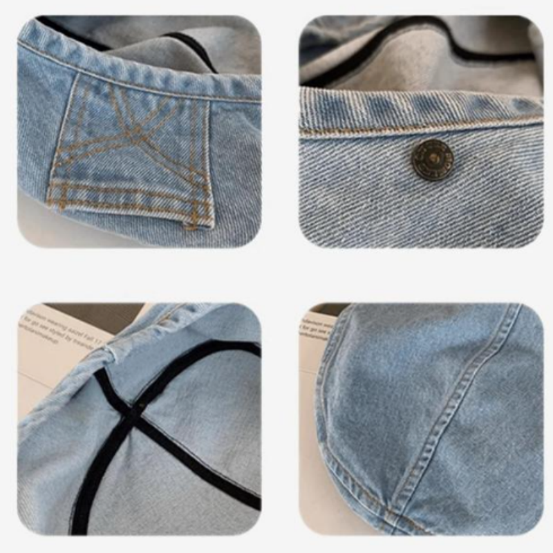 Vintage Denim Baskenmütze – Zeitloser Retro-Charme Für Damen, Leicht & Atmungsaktiv 3