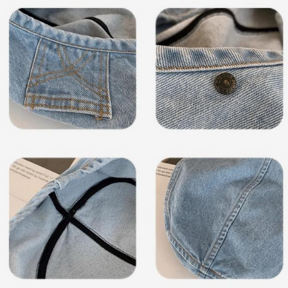 Vintage Denim Baskenmütze – Zeitloser Retro-Charme Für Damen, Leicht & Atmungsaktiv 3