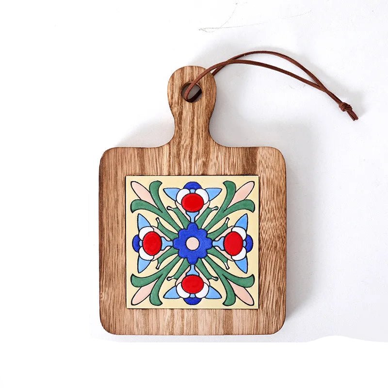 Vintage Holzuntersetzer - Massivholz Isoliermatte für Töpfe & Blumen 3