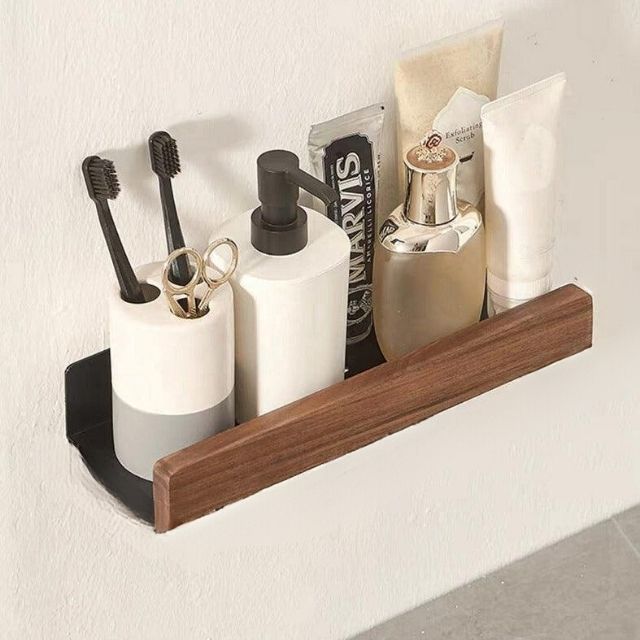 Virelle - Badezimmer-Wandregal aus Massivholz mit feuchtigkeitsbeständiger Oberfläche 1