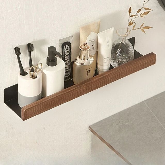 Virelle - Badezimmer-Wandregal aus Massivholz mit feuchtigkeitsbeständiger Oberfläche 5
