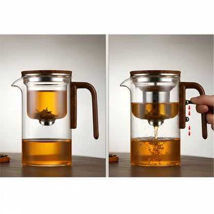TEA ENJOYMENT – Elegant teapot made of heat-resistant plastic with stainless steel strainer