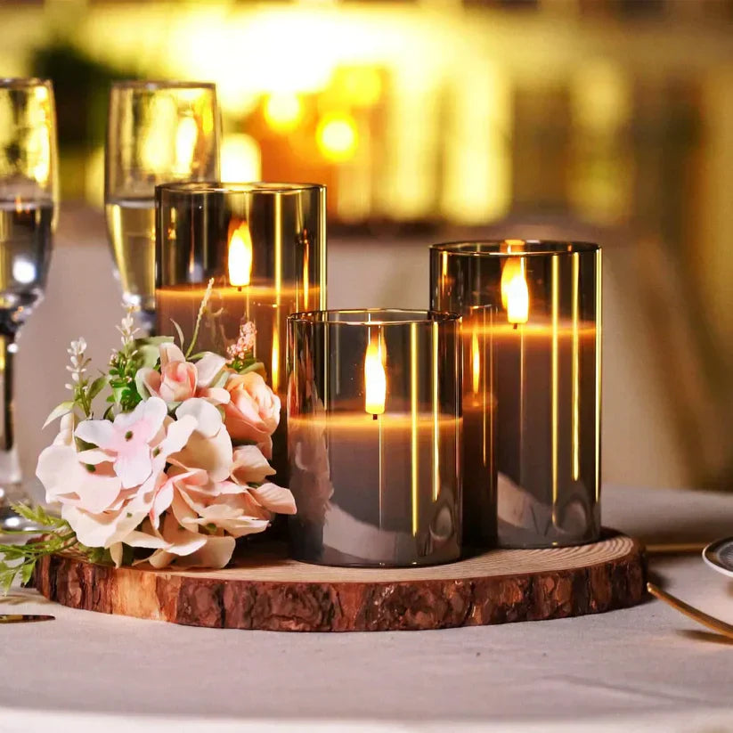 SafeGlow Led Candle Set - elegante drahtlose Ladungskerzen -Set von 3-2