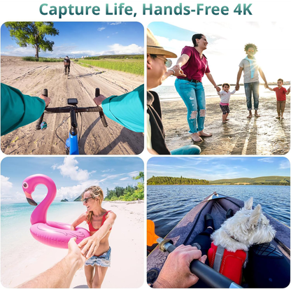 WAVECAM Pro – 4K wasserdichtes Action-Kamera-Paket mit Halterungen und SD-Karte 6