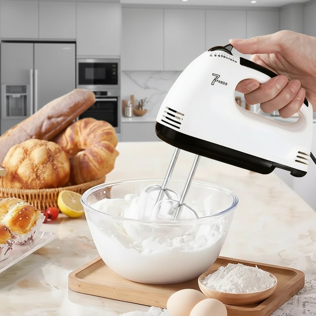 WHIP FORCE – Elektrischer Handmixer mit 7 Geschwindigkeitsstufen und Knethaken zum Backen und Schlagen 2