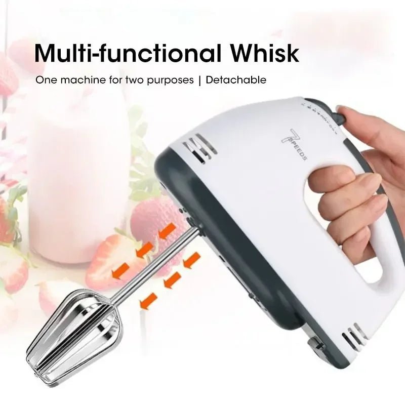 WHIP FORCE – Elektrischer Handmixer mit 7 Geschwindigkeitsstufen und Knethaken zum Backen und Schlagen 4