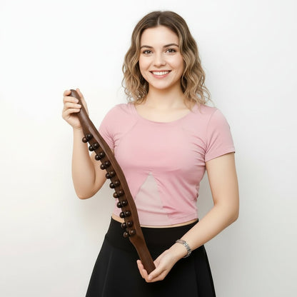 WOODBEAD – Massagestab aus Naturholz mit 20 Perlen zur Muskelentspannung und -flexibilität 2