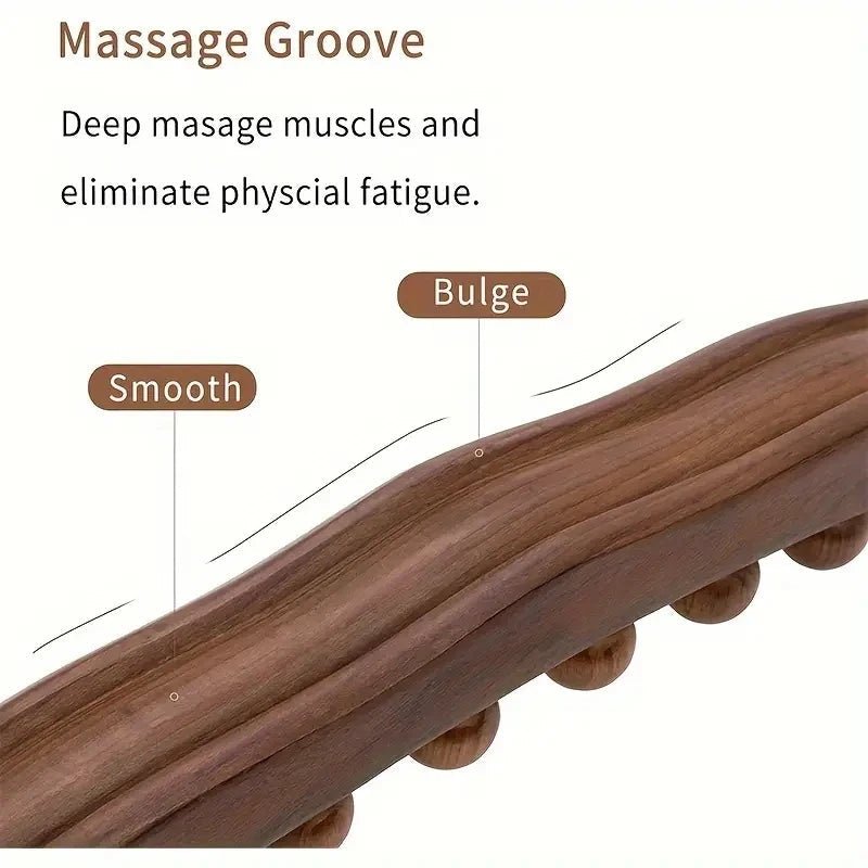 WOODBEAD – Massagestab aus Naturholz mit 20 Perlen zur Muskelentspannung und -flexibilität 3