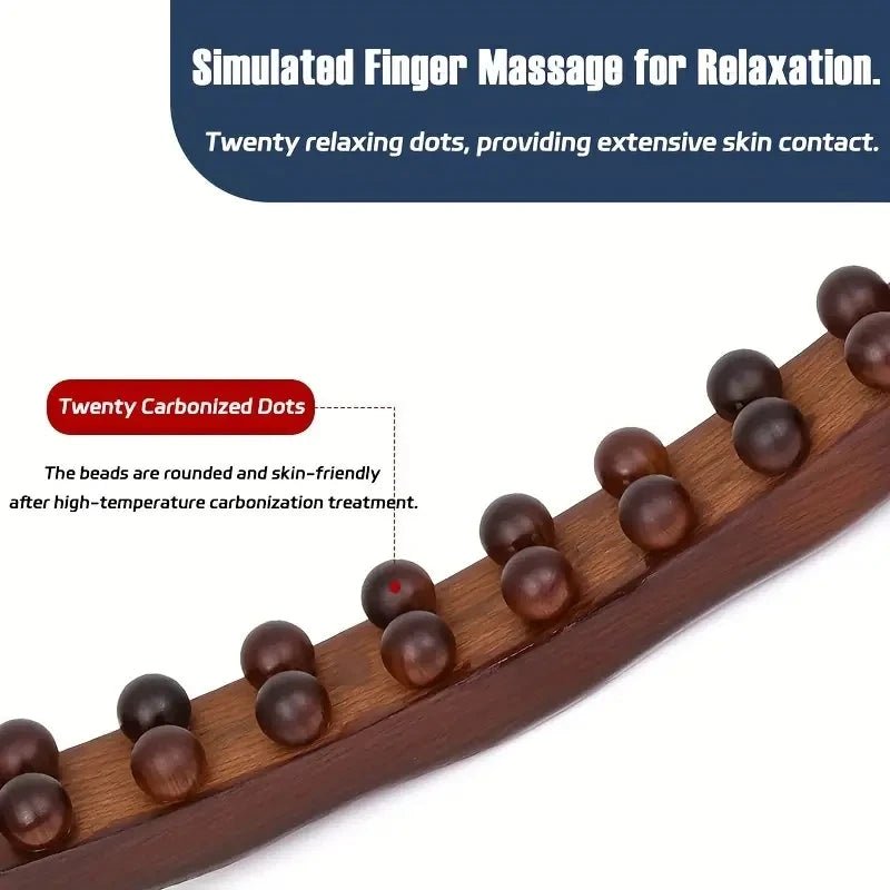 WOODBEAD – Massagestab aus Naturholz mit 20 Perlen zur Muskelentspannung und -flexibilität 4