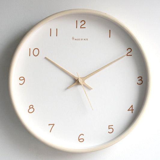 WOODHAVEN – 10 Zoll große, geräuschlose analoge Wanduhr aus Massivholz 0