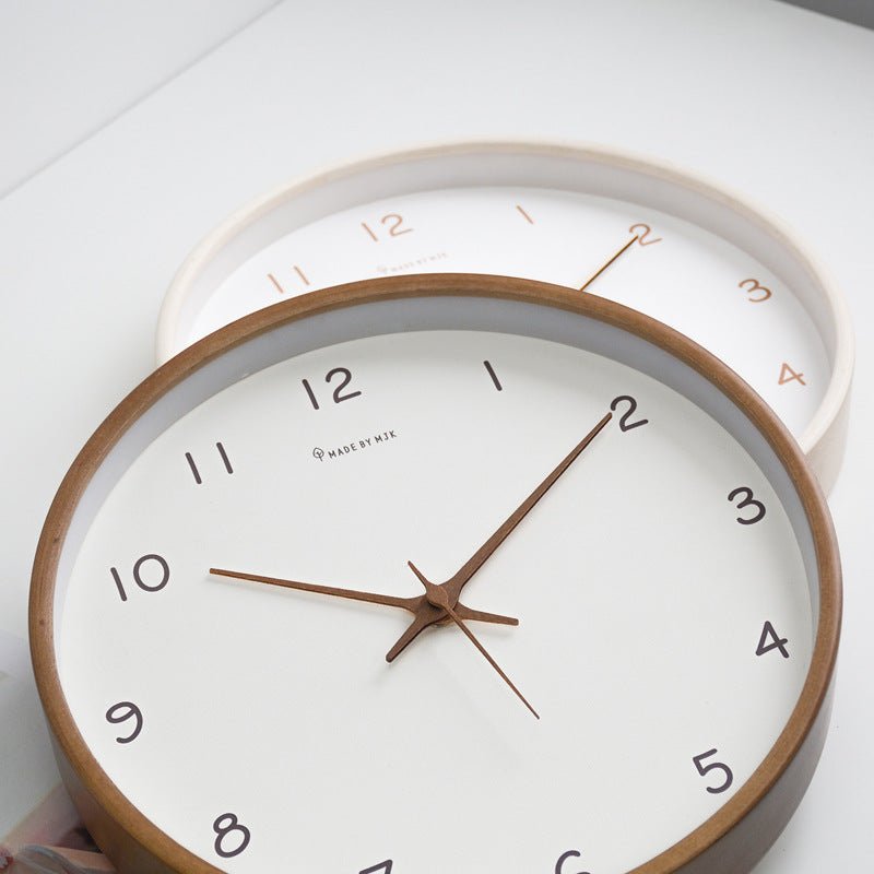 WOODHAVEN – 10 Zoll große, geräuschlose analoge Wanduhr aus Massivholz 2