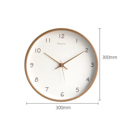 WOODHAVEN – 10 Zoll große, geräuschlose analoge Wanduhr aus Massivholz 4
