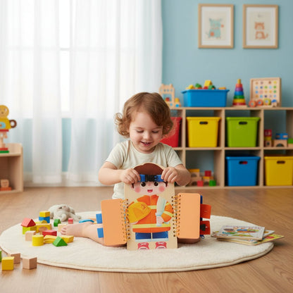 WOODIFRAME – Montessori-Aktivitätsbrett mit mehreren Ebenen für interaktives Spielen und Kompetenzentwicklung 1