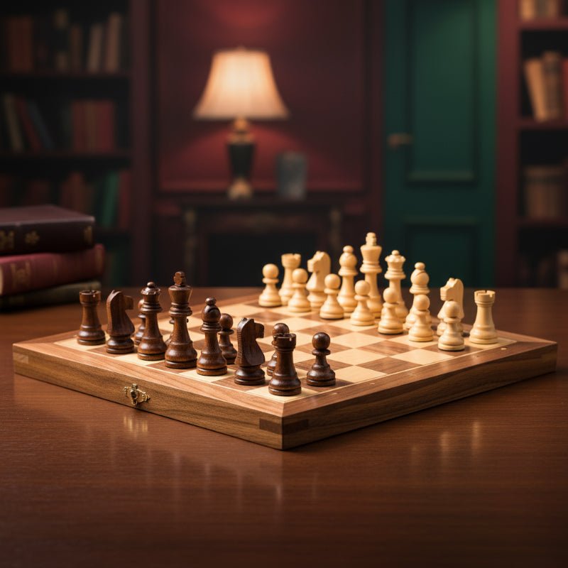 WOODMAG CHESS – Magnetisches Schachspiel aus Holz, faltbar und reisefreundlich 0
