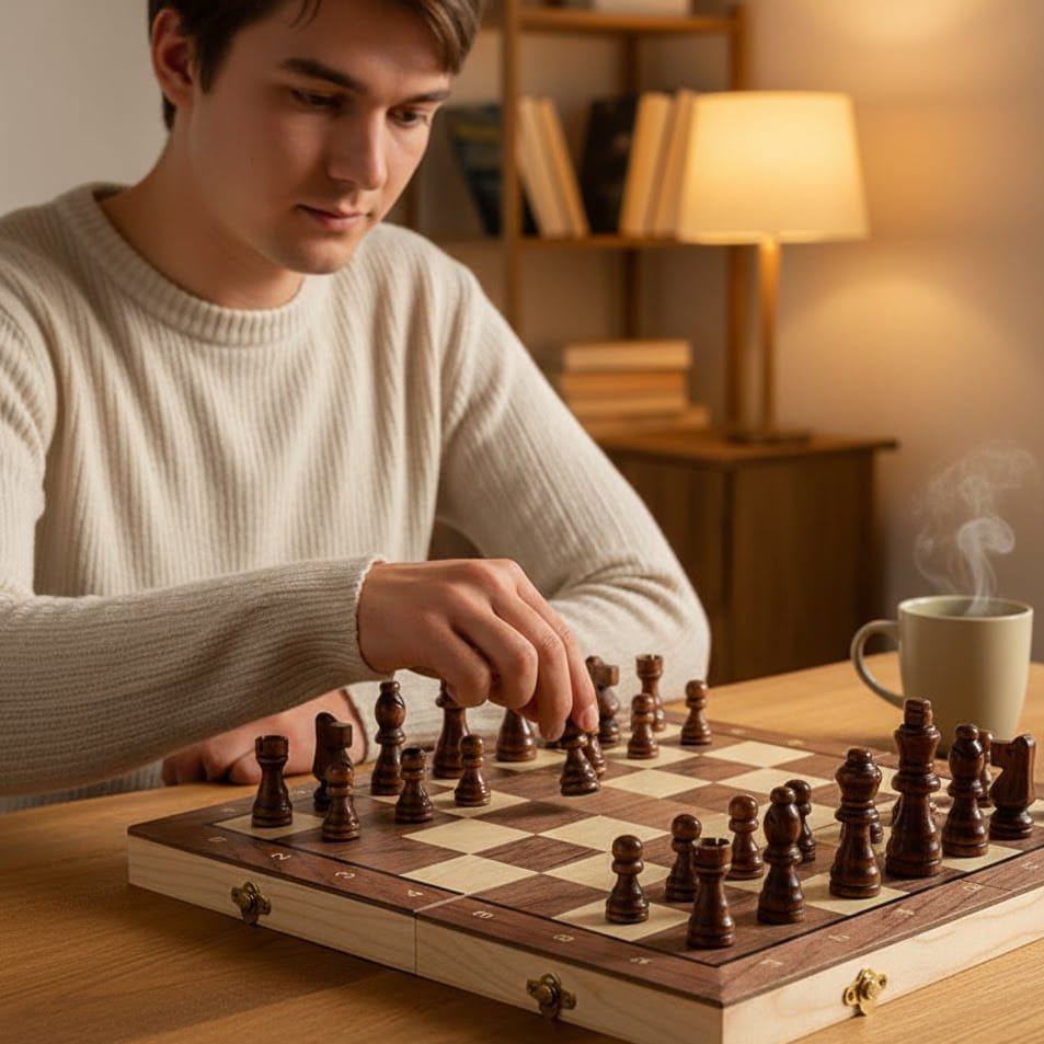WOODMAG CHESS – Magnetisches Schachspiel aus Holz, faltbar und reisefreundlich 4