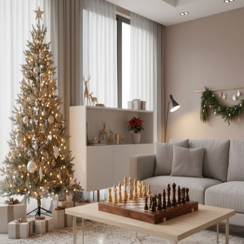 WOODORIS – Klassisches Schachset aus Holz mit handgefertigtem Klappbrett 1