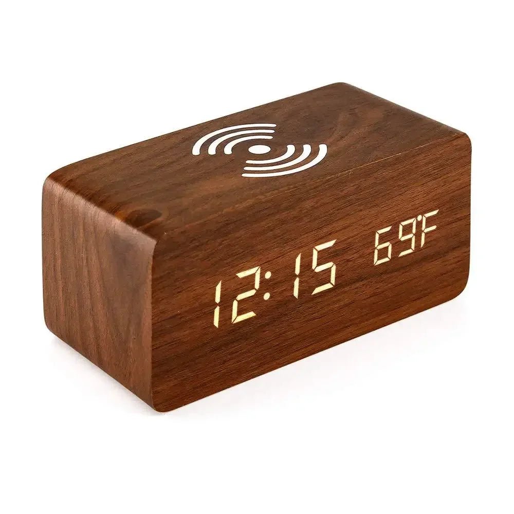 WOODTIME PRO – LED-Wecker aus Holz mit kabelloser Ladefunktion 9