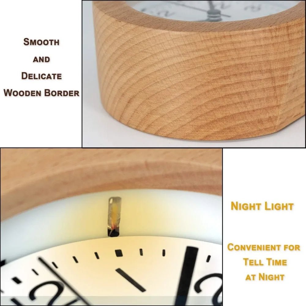 WOODTIME – Lautloser, nicht tickender Wecker aus Holz 3
