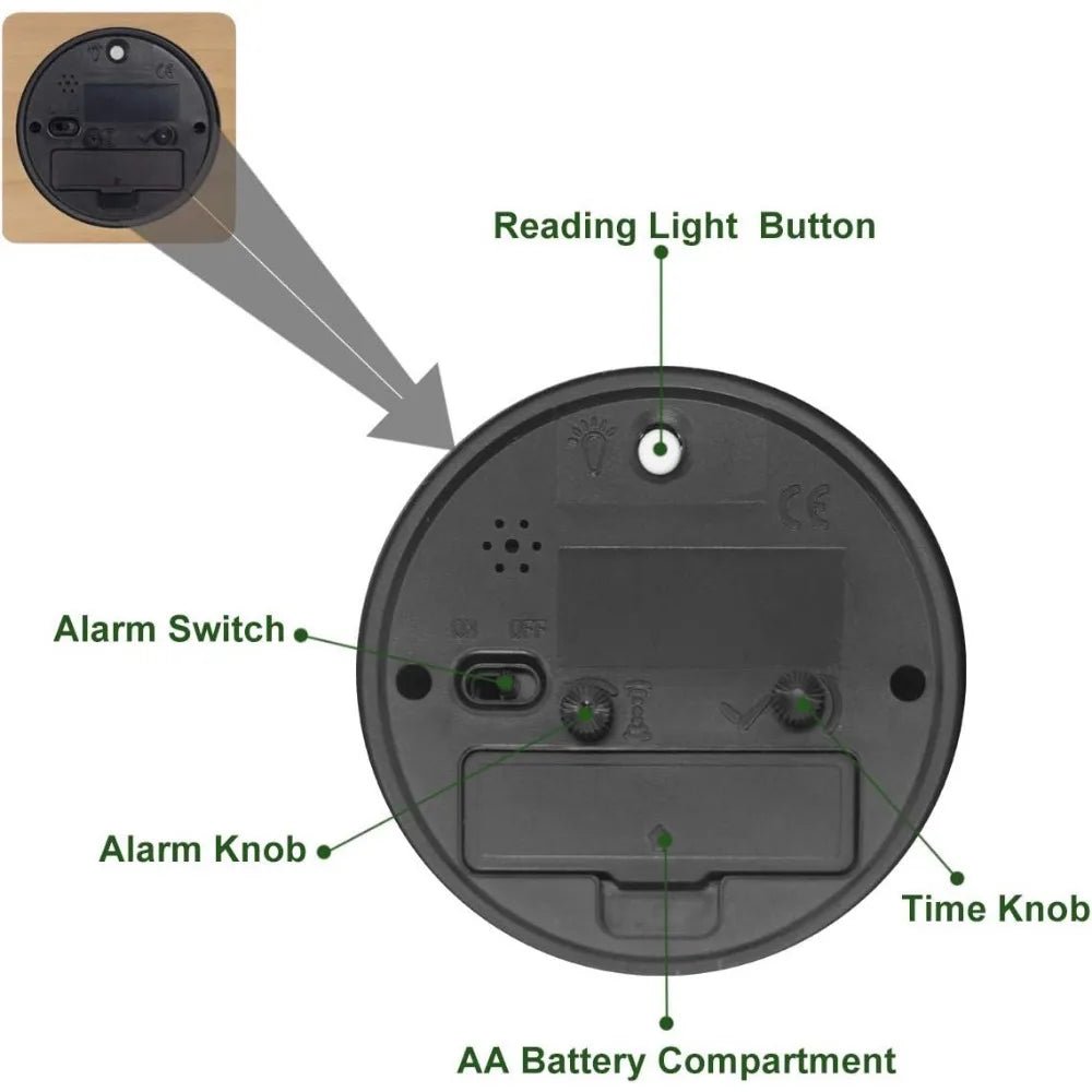 WOODTIME – Lautloser, nicht tickender Wecker aus Holz 5