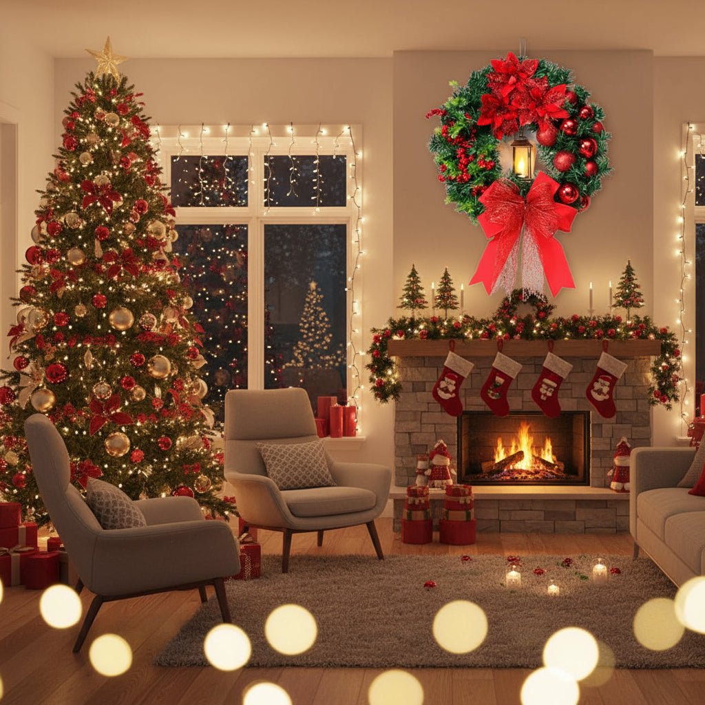 WREATHLUME – Weihnachtslaternenkranz mit Ornamenten und gemütlichem Schein 2