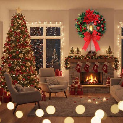 WREATHLUME – Weihnachtslaternenkranz mit Ornamenten und gemütlichem Schein 2