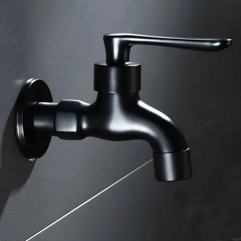 Wandmontierter Wasserhahn Schwarz aus Messing für Küche und Bad - Hochwertige Küchenarmatur 1