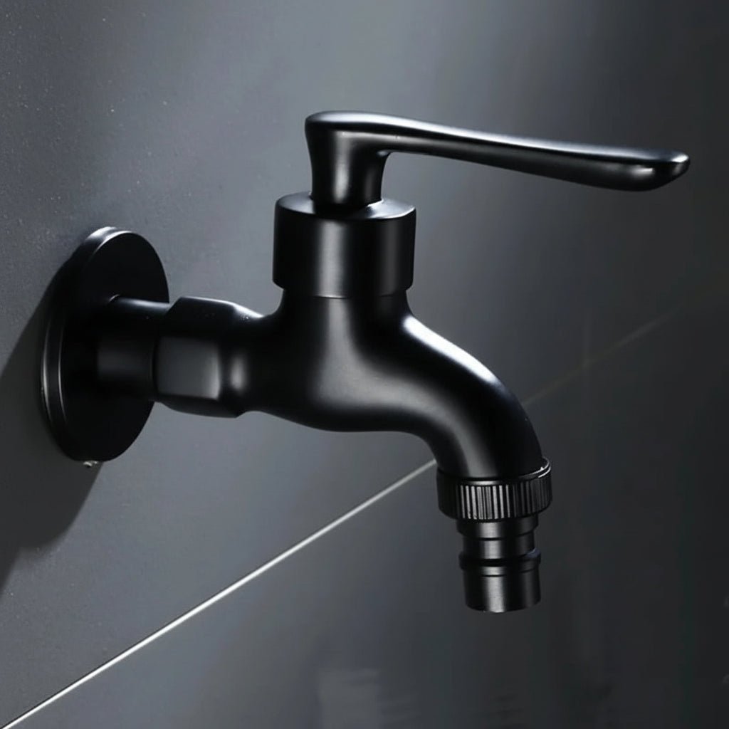 Wandmontierter Wasserhahn Schwarz aus Messing für Küche und Bad - Hochwertige Küchenarmatur 10