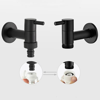 Wandmontierter Wasserhahn Schwarz aus Messing für Küche und Bad - Hochwertige Küchenarmatur 2