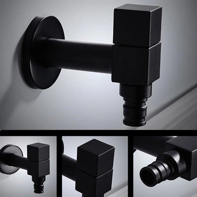 Wandmontierter Wasserhahn Schwarz aus Messing für Küche und Bad - Hochwertige Küchenarmatur 3