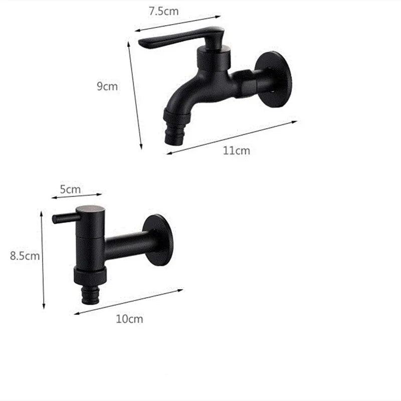 Wandmontierter Wasserhahn Schwarz aus Messing für Küche und Bad - Hochwertige Küchenarmatur 5