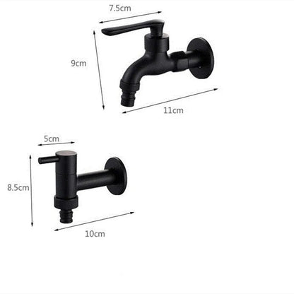 Wandmontierter Wasserhahn Schwarz aus Messing für Küche und Bad - Hochwertige Küchenarmatur 5