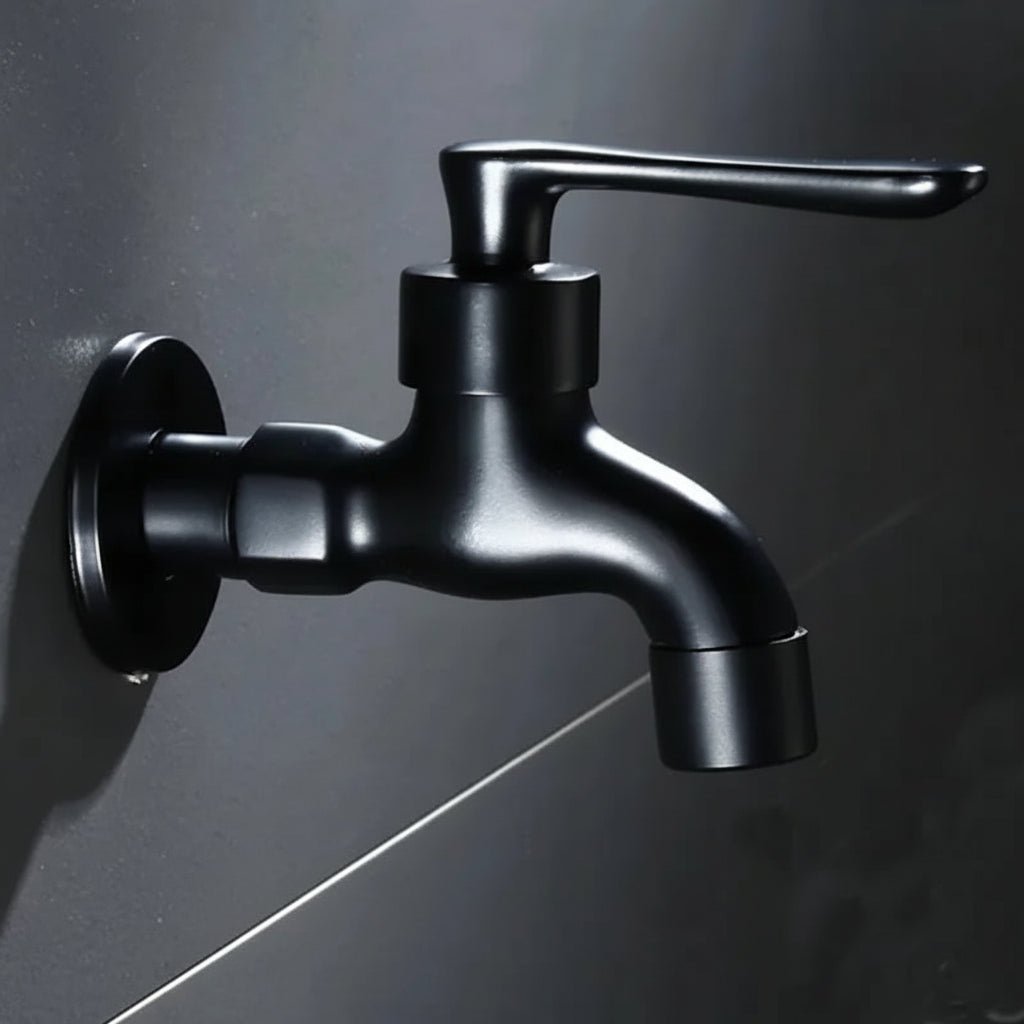 Wandmontierter Wasserhahn Schwarz aus Messing für Küche und Bad - Hochwertige Küchenarmatur 9