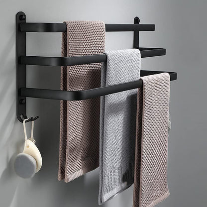 FlexRack – Mensola da bagno a parete in alluminio per asciugamani e accessori