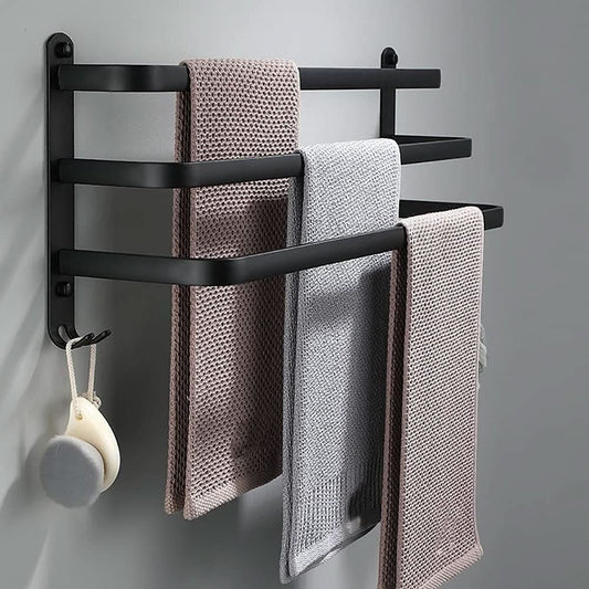 FlexRack – Mensola da bagno a parete in alluminio per asciugamani e accessori