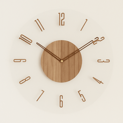 NORDIC CLOCK - Horloge murale silencieuse en bois au design minimaliste