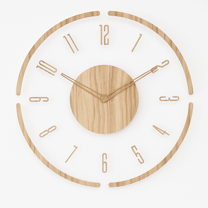 NORDIC CLOCK - Horloge murale silencieuse en bois au design minimaliste