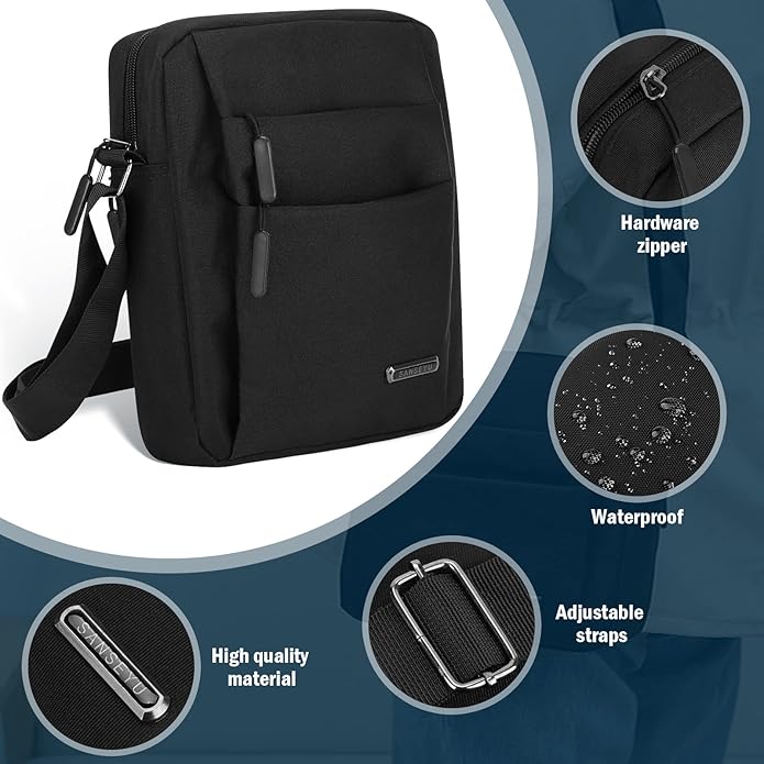 METROSAFE – Bolso de hombro impermeable para hombre con diseño antirrobo