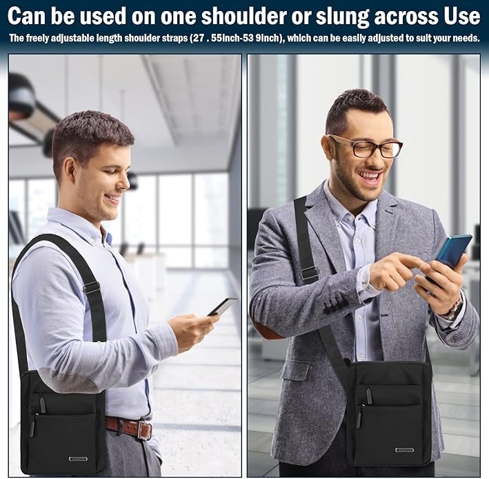METROSAFE – Bolso de hombro impermeable para hombre con diseño antirrobo