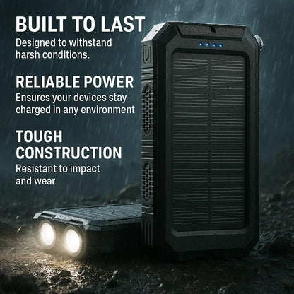 SOLARVAULT - Waterproof Solar Power Bank with 500000mAh & Dual-USB