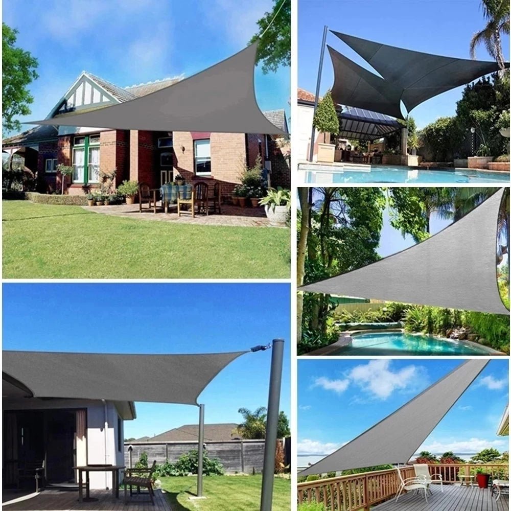 Wasserdichtes Dreieck-Sonnensegel 300D Polyester für Terrasse und Balkon - 98% UV-Schutz 4