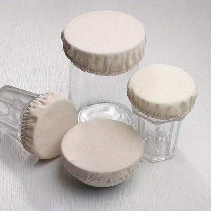 Wiederverwendbare Stoff-Glasabdeckungen für Sauerteig - 4 Stück aus Baumwollleinen, Optimale Belüftung 1