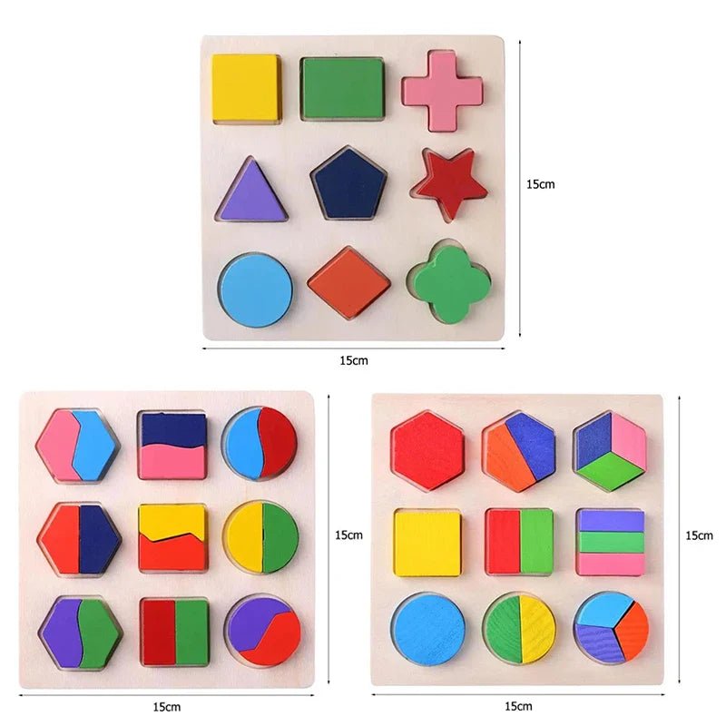 GEOTOT Montessori wooden puzzle for children | Early learning of shapes ...