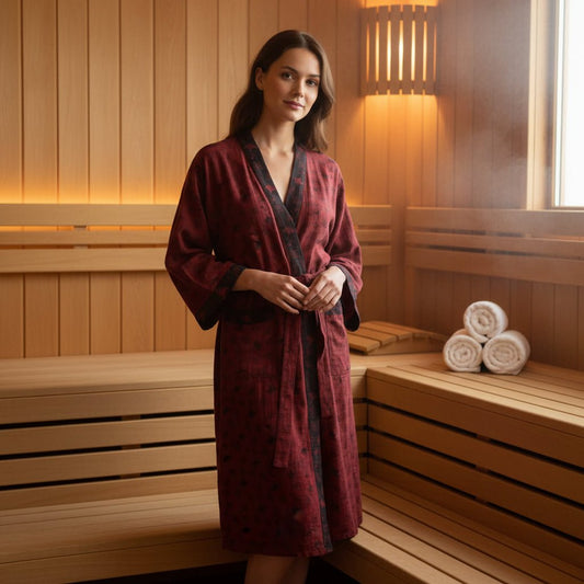 ZENLEAF – Zweifarbiger Kimono-Bademantel für leichte Entspannung im Alltag 0