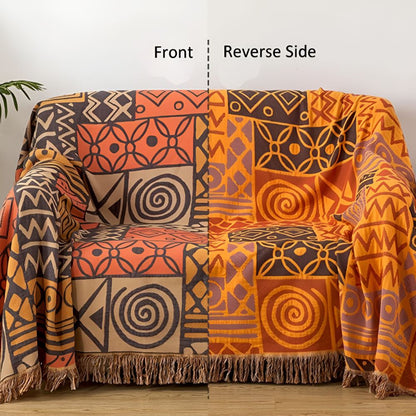 NAYARA – Reversible cotton blanket with boho pattern