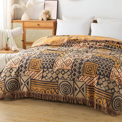 NAYARA – Reversible cotton blanket with boho pattern