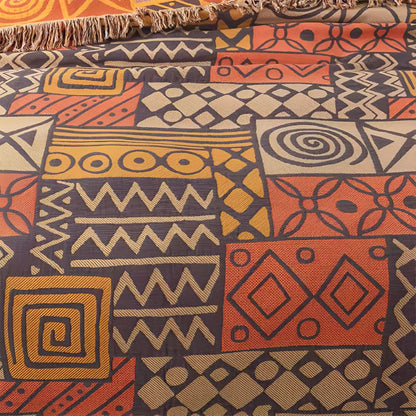 NAYARA – Reversible cotton blanket with boho pattern