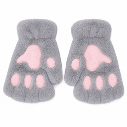 PAWLETTA – Mitaines en peluche à motif de pattes de chat