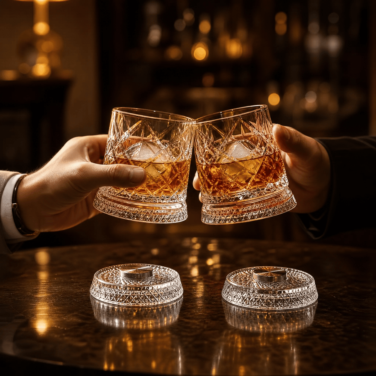 VETRANO – Verres à whisky avec base rotative à 360°