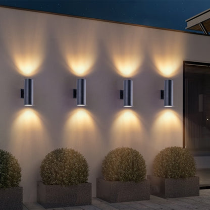 LUXFLOW – Schwarze Außenwandleuchte mit Beleuchtung nach oben & unten